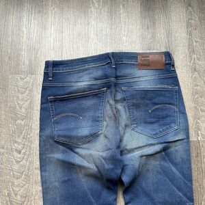 G Star RAW Jeans Men 34x34 Blue 3301 Straight Leg Autumn Wash Button Fly Denim